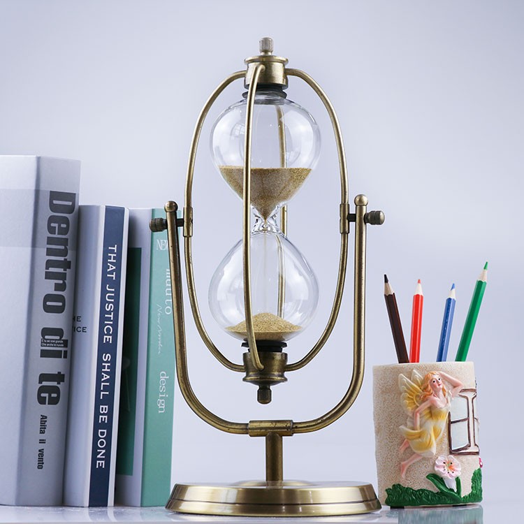 Bronze rotating hourglass